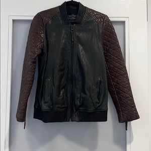 AllSaints Rickey Leather Bomber Jacket